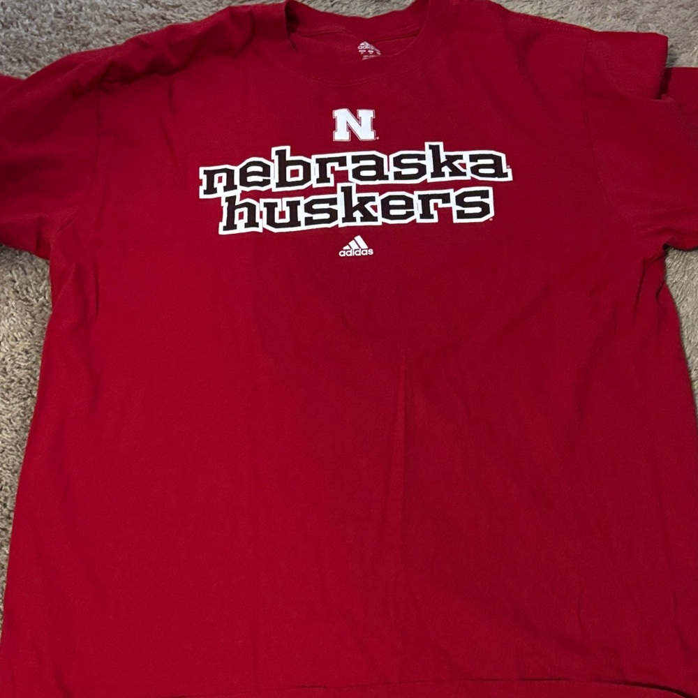 Adidas Nebraska Huskers Scarlet Tee